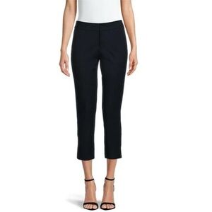 St. John Black Cotton Blend Stretch Cropped Pants S (6)